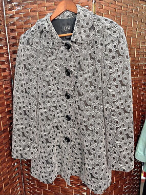 Vintage Mod Donna Moore Women's Patterned Coat Size Large Like New
